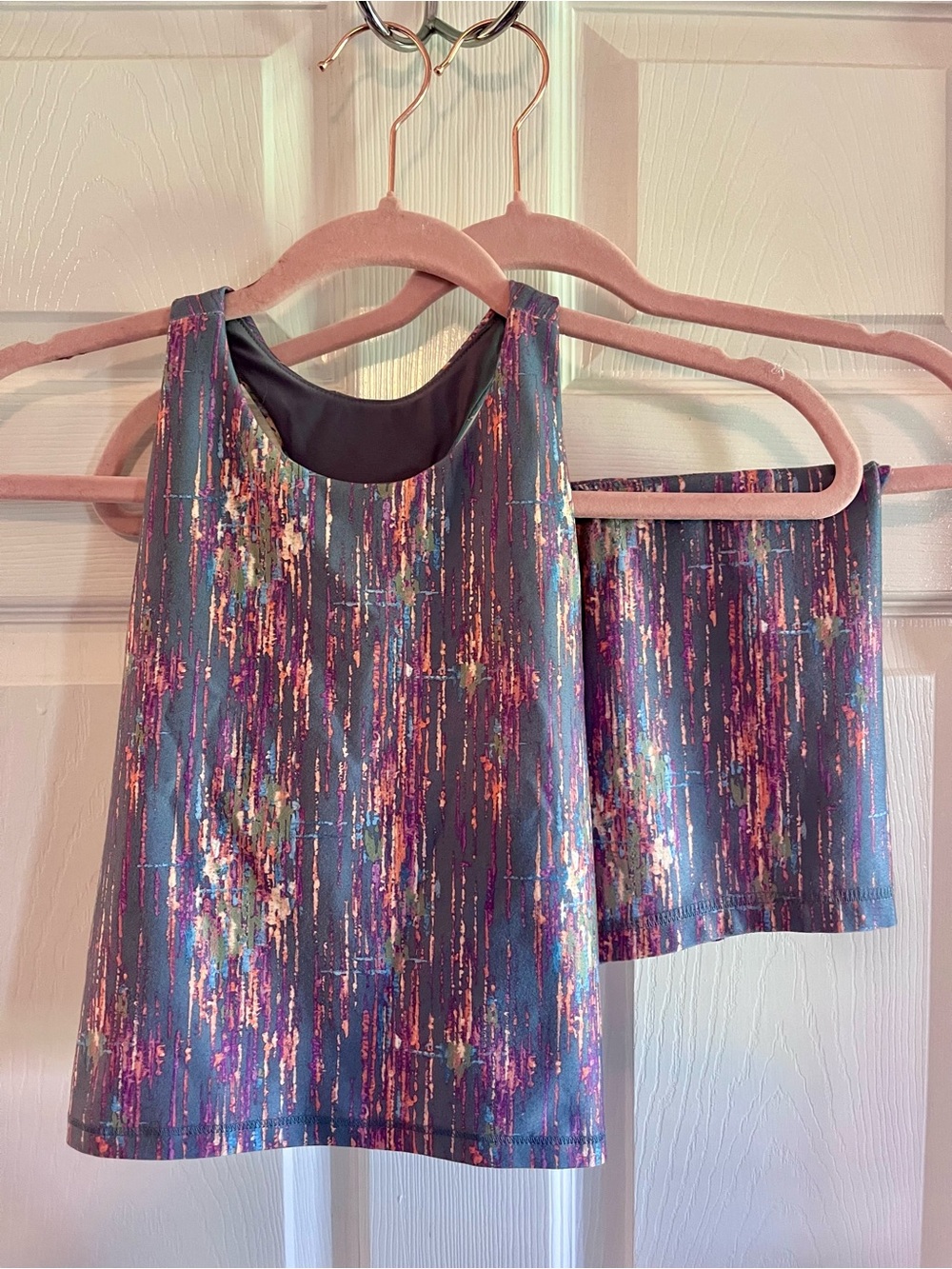 Girls matching DSG biker shorts and racer bank tank set.